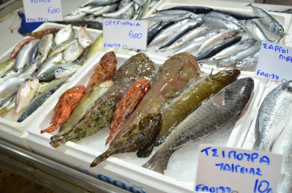 Fischmarkt auf Poros: Oktopus zubereiten