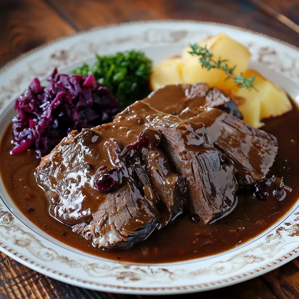 Sauerbraten Rezept mit Rotkohl: Einfach zubereiten
